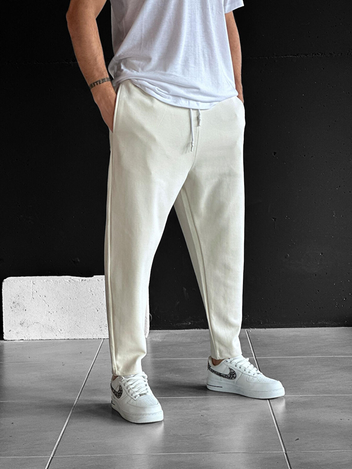 Ekru Baget Pantolon