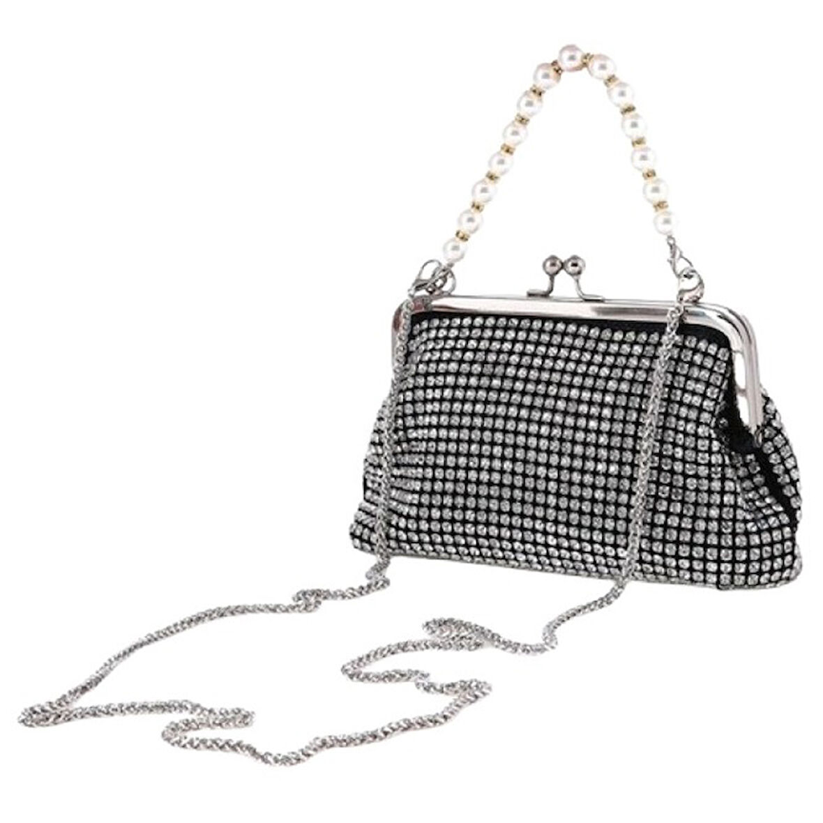 ÇÇS KADIN EL ÇANTASI SİYAH GÜMÜŞ C.CCS17214