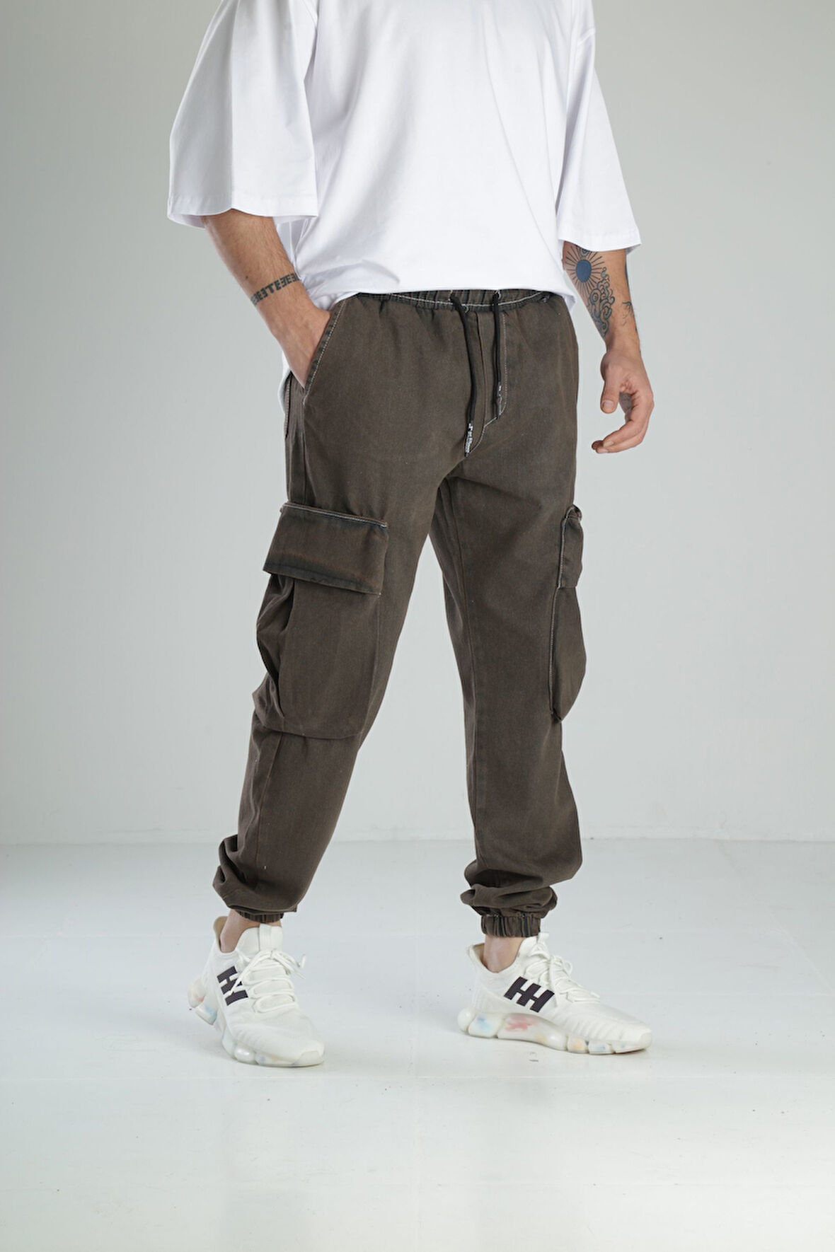 Premium Kalite Bakır Renk Kargo Cepli Jogger Pantolon