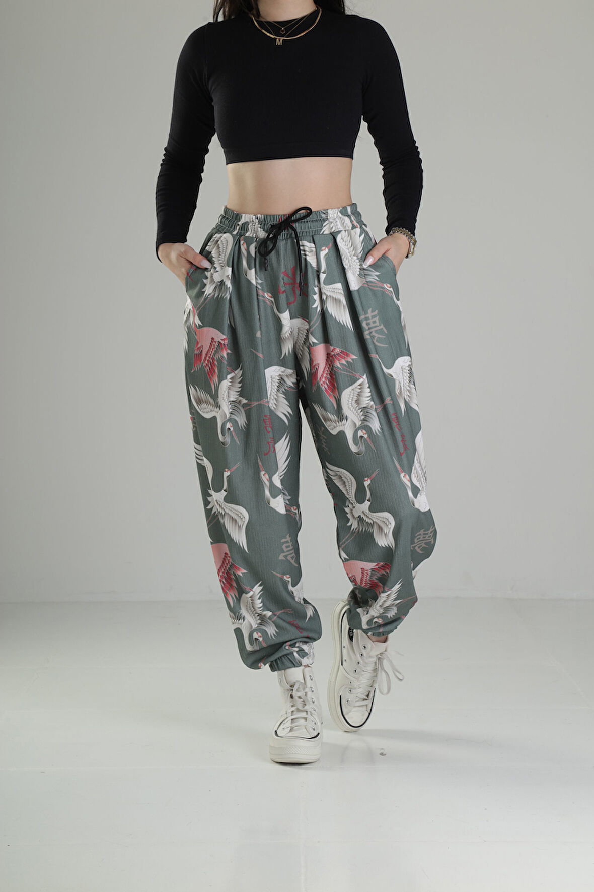 Chinese Desenli Pileli Jogger