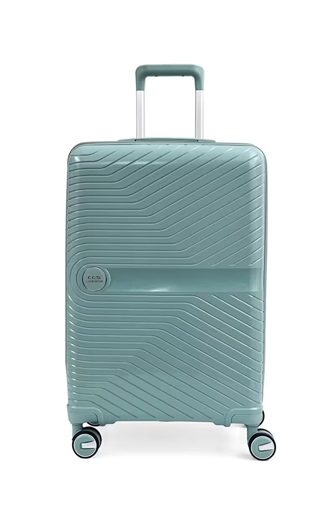 ÇÇS 5239 POLİPROPİLEN KIRILMAZ ORTA BOY VALİZ ve MAKYAJ ÇANTASI MAVİ 2'Lİ SET