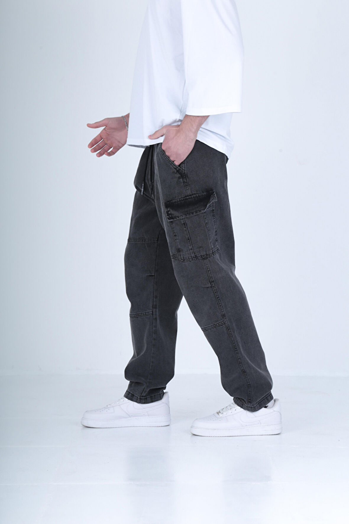 Premium Kalite Antrasit Baggy Pantolon