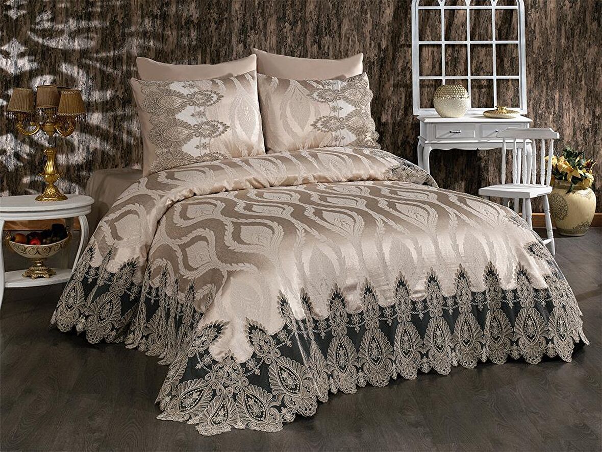 İsabel Çift Kişilik Pike Takımı Takımı Bej