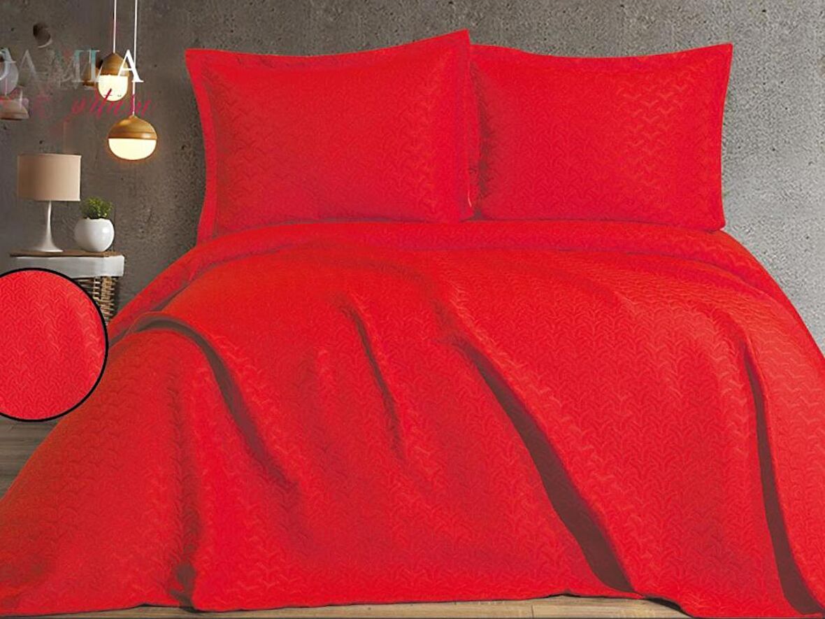 Drop Çift Kişilik Yatak Örtüsü Nar Çiçeği