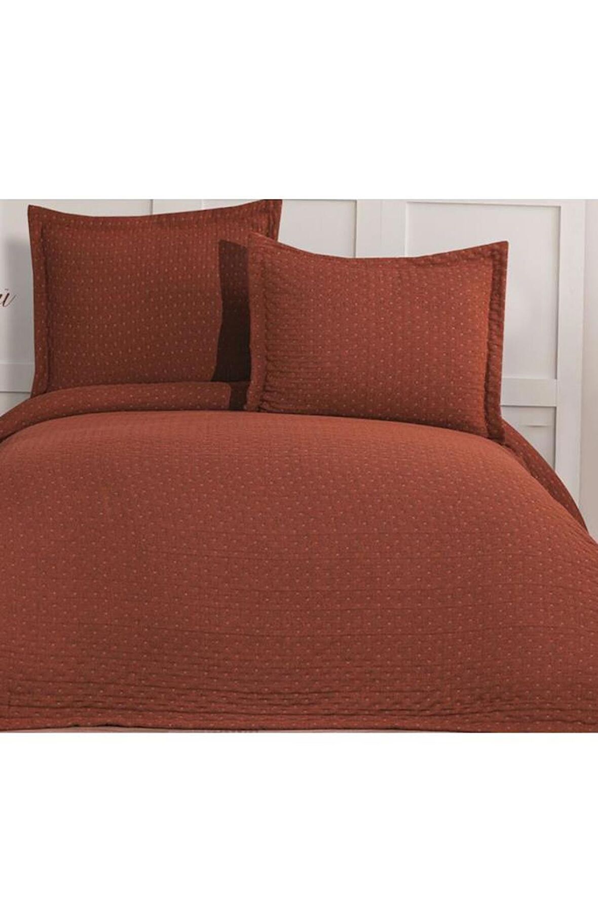 Polen Çift Kişilik Yatak Örtüsü Kiremit