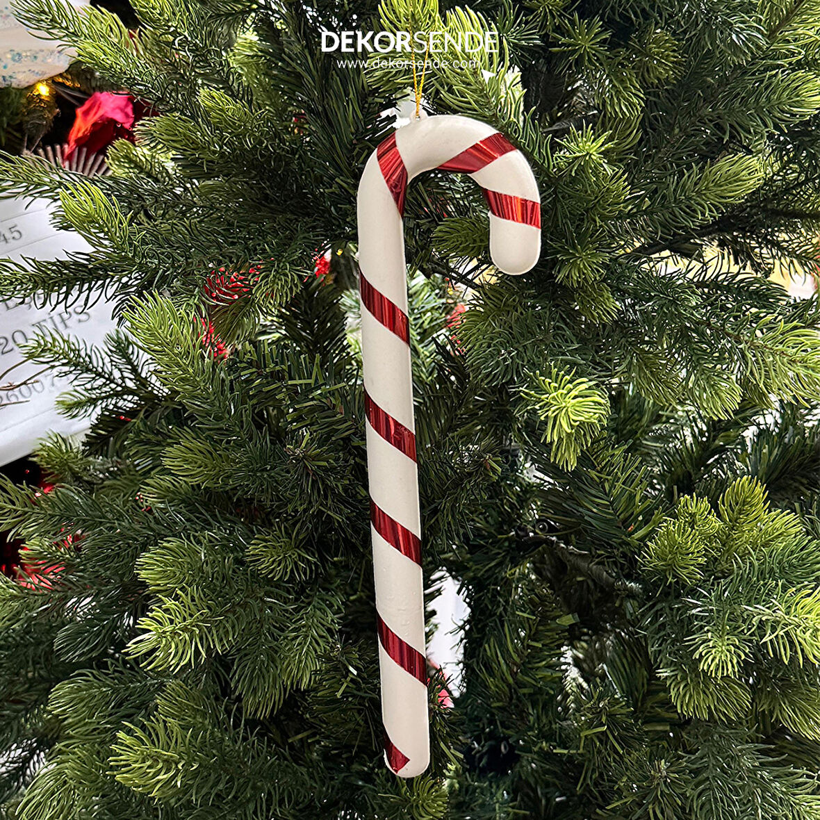Yılbaşı Süsü Baston Kırmızı Beyaz 30 cm