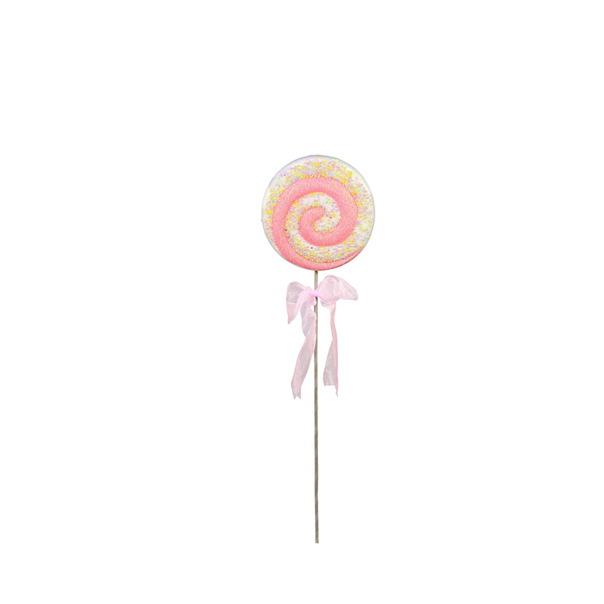 Yılbaşı Süsü Simli Lolipop Süs Pembe 40 cm