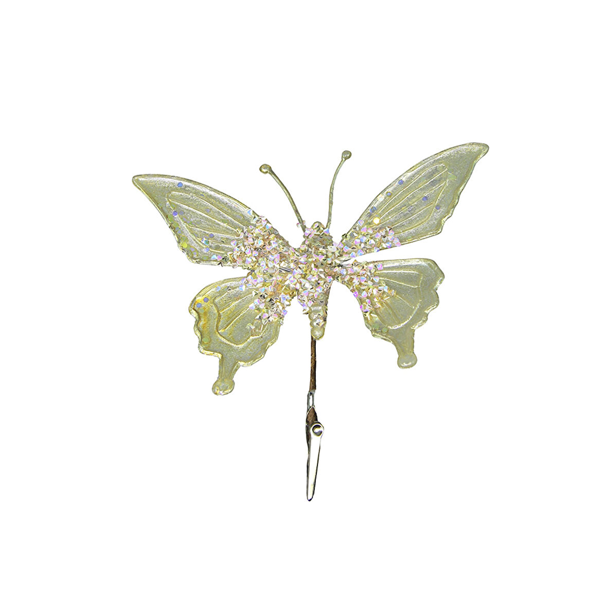 Yılbaşı Süsü Klipsli Kelebek Altın 15 cm