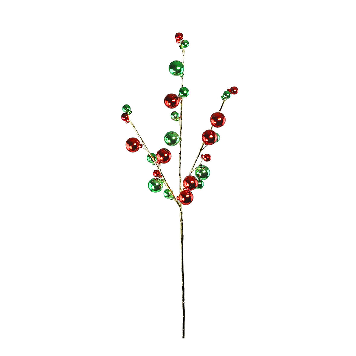 Yılbaşı Süsü Parlak Toplu Dal Kırmızı Yeşil 70 cm