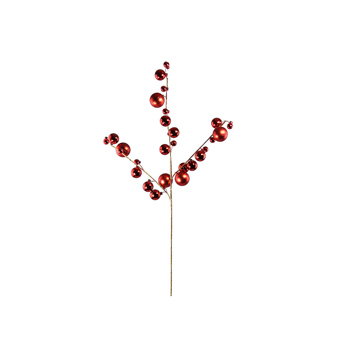 Yılbaşı Süsü Parlak Toplu Dal Kırmızı 70 cm