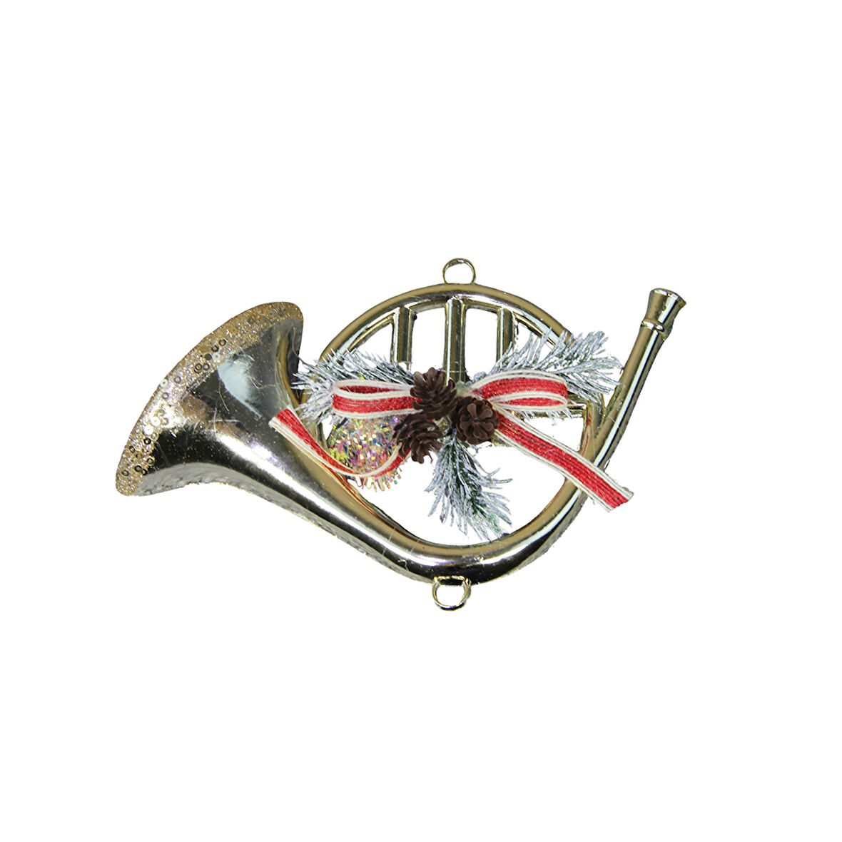 Yılbaşı Süsü Kozalaklı Korno 25 cm