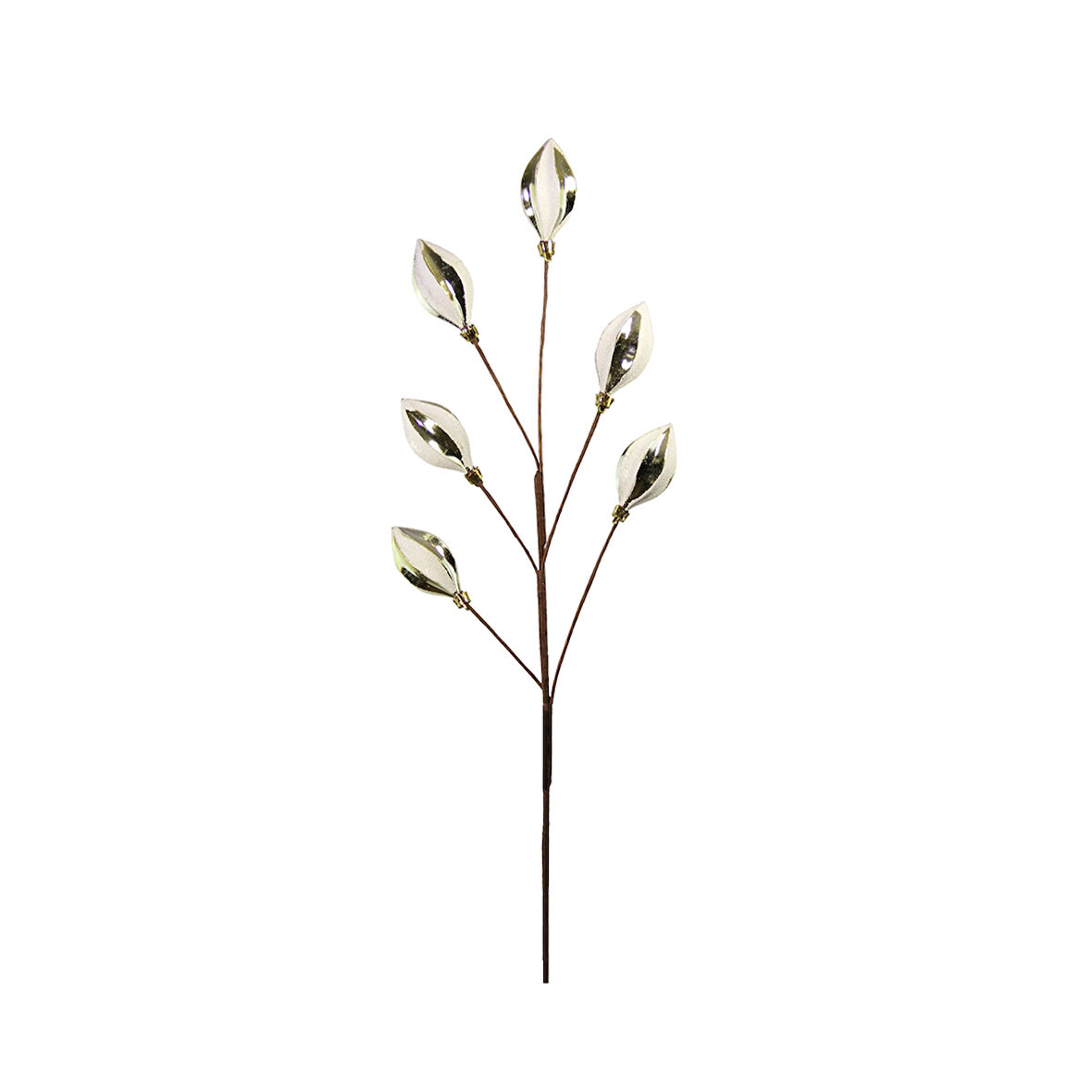 Yılbaşı Süsü Konik Dal Altın Beyaz 65 cm