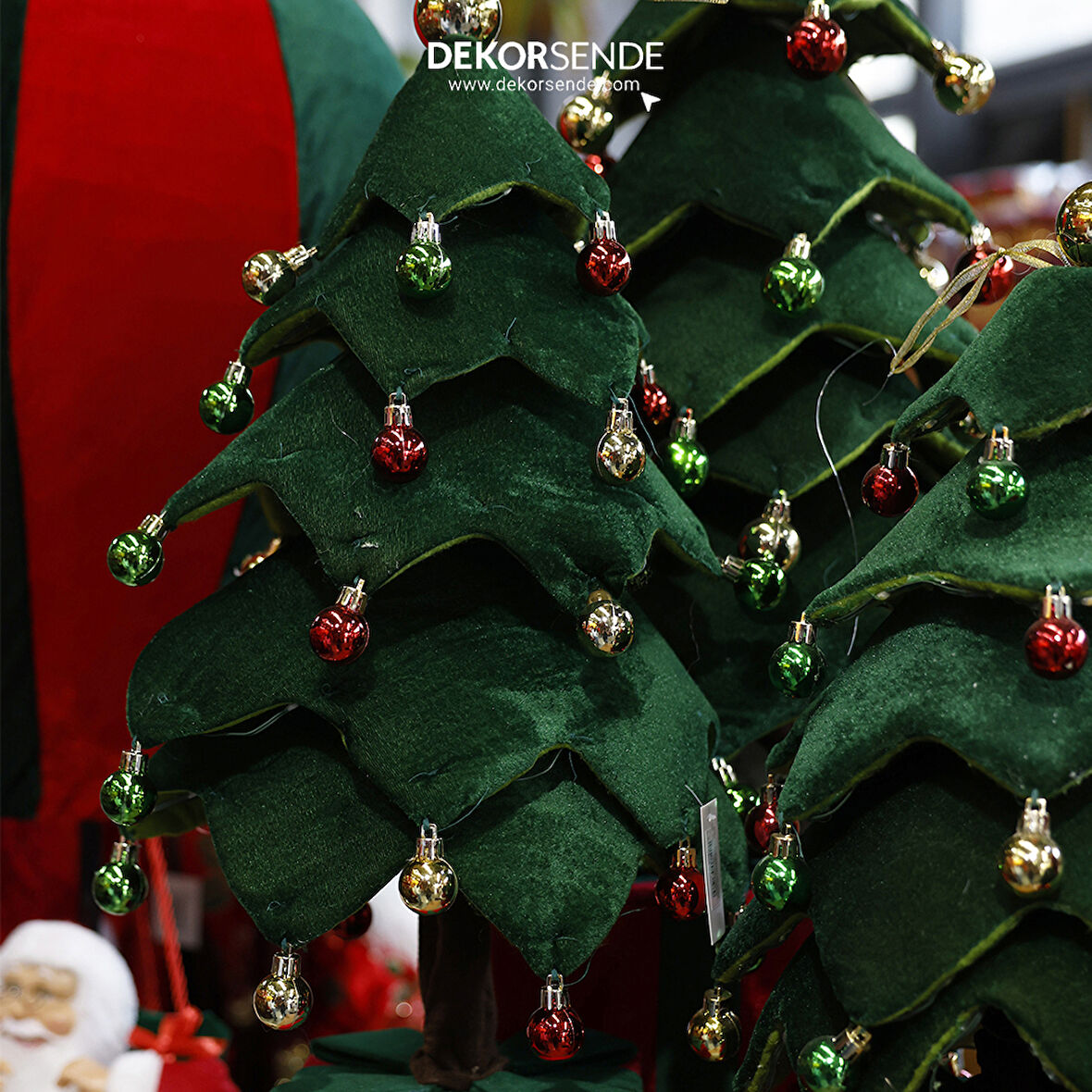Yılbaşı Dekoru Kadife Işıklı Yılbaşı Ağacı 90 cm