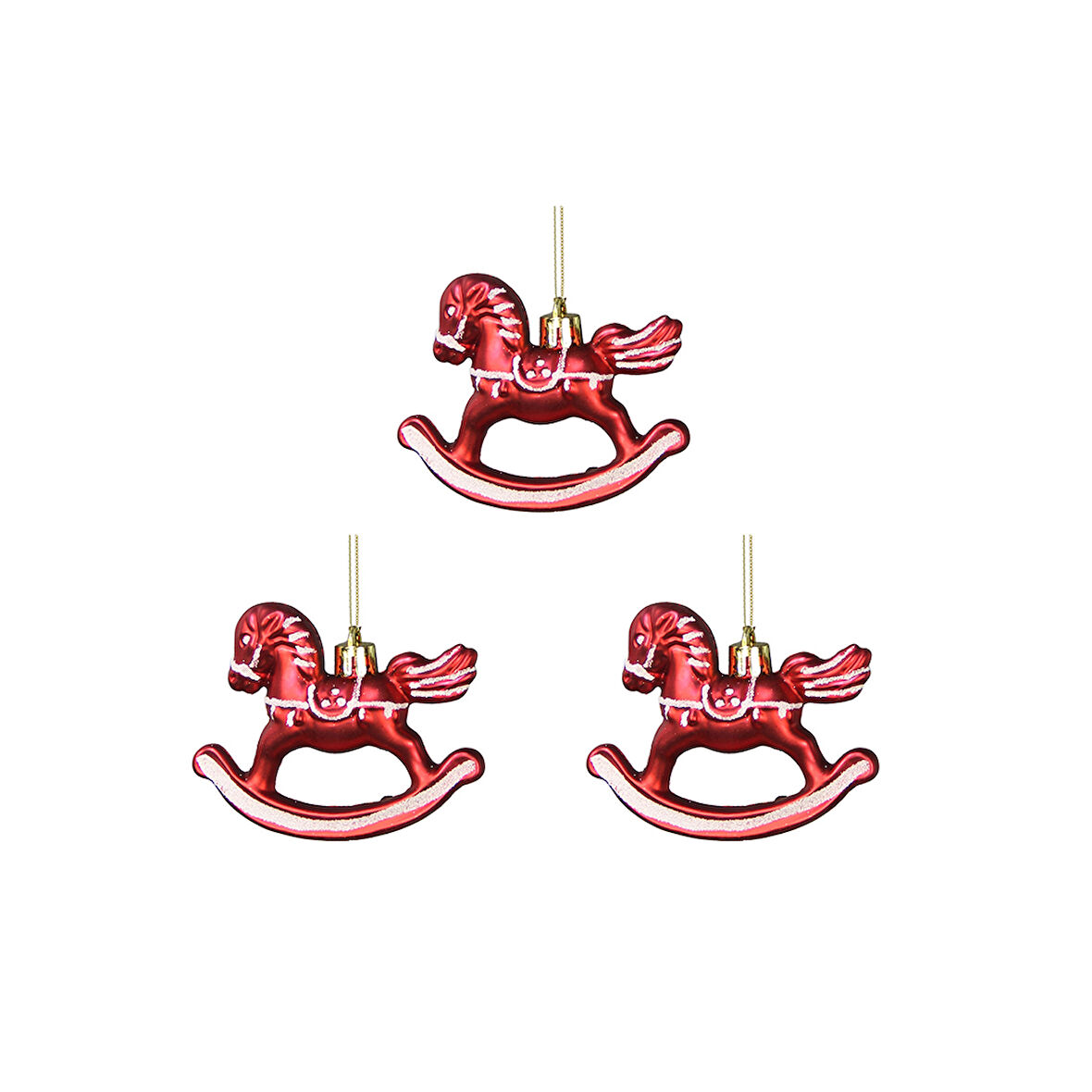 Yılbaşı Süsü 3'lü Atlı Karınca Kırmızı 6 cm