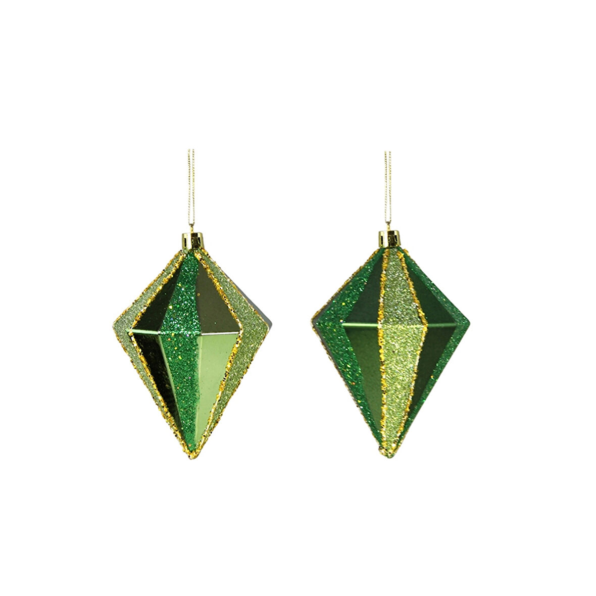 Yılbaşı Süsü 2'li Fırıldak Top Yeşil 12 cm