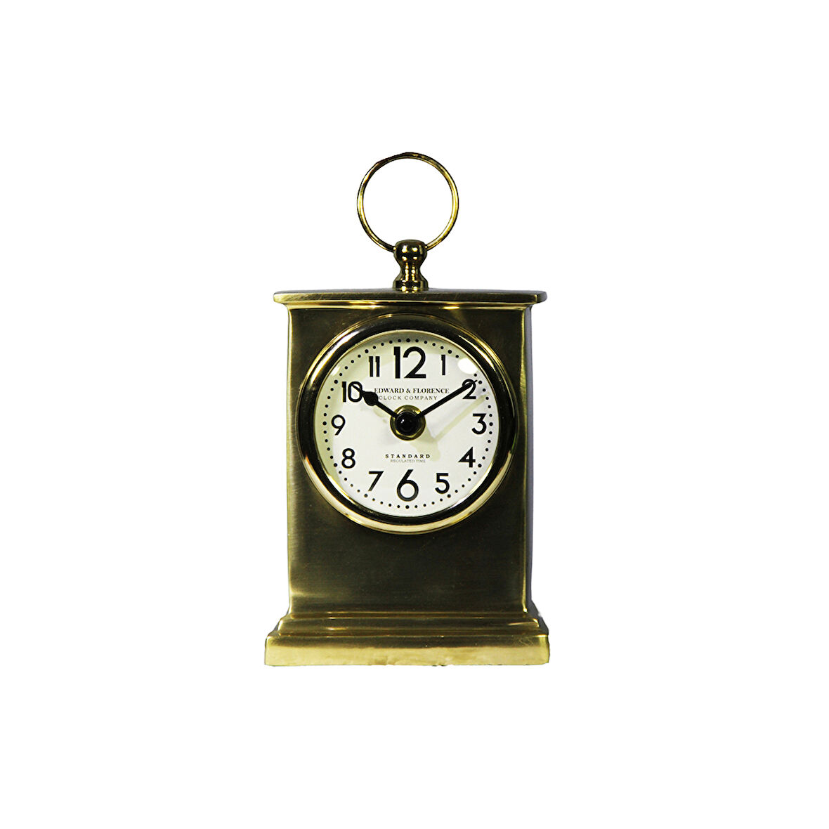 Dikdörtgen Vintage Klasik Masa Saati 16 cm Altın