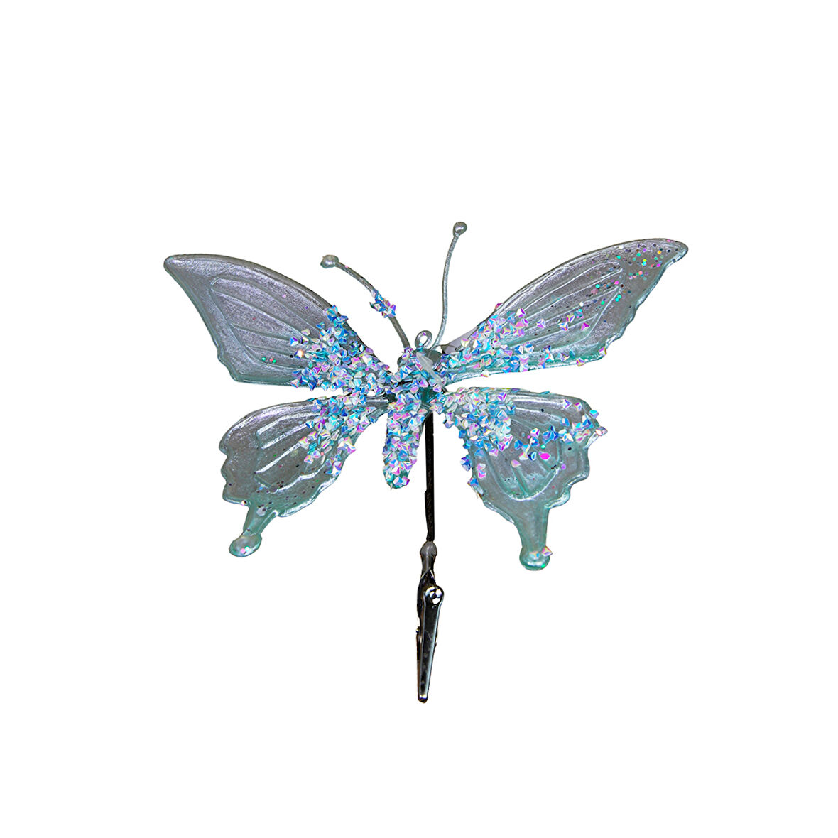 Yılbaşı Süsü Klipsli Kelebek Yeşil 18 cm