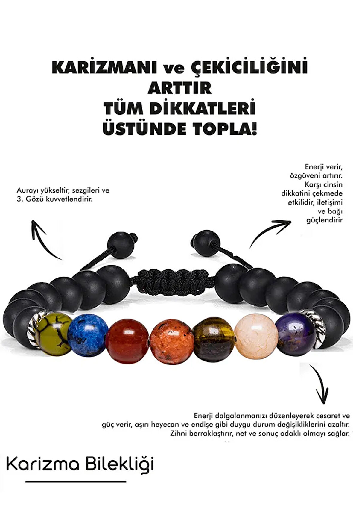 Sertifikalı Öğrenci Bilekliği Akik Lapis Lazuli Kuvars Mercan Kaplan Gözü Kalsit Ametist Doğal Taş Bileklik