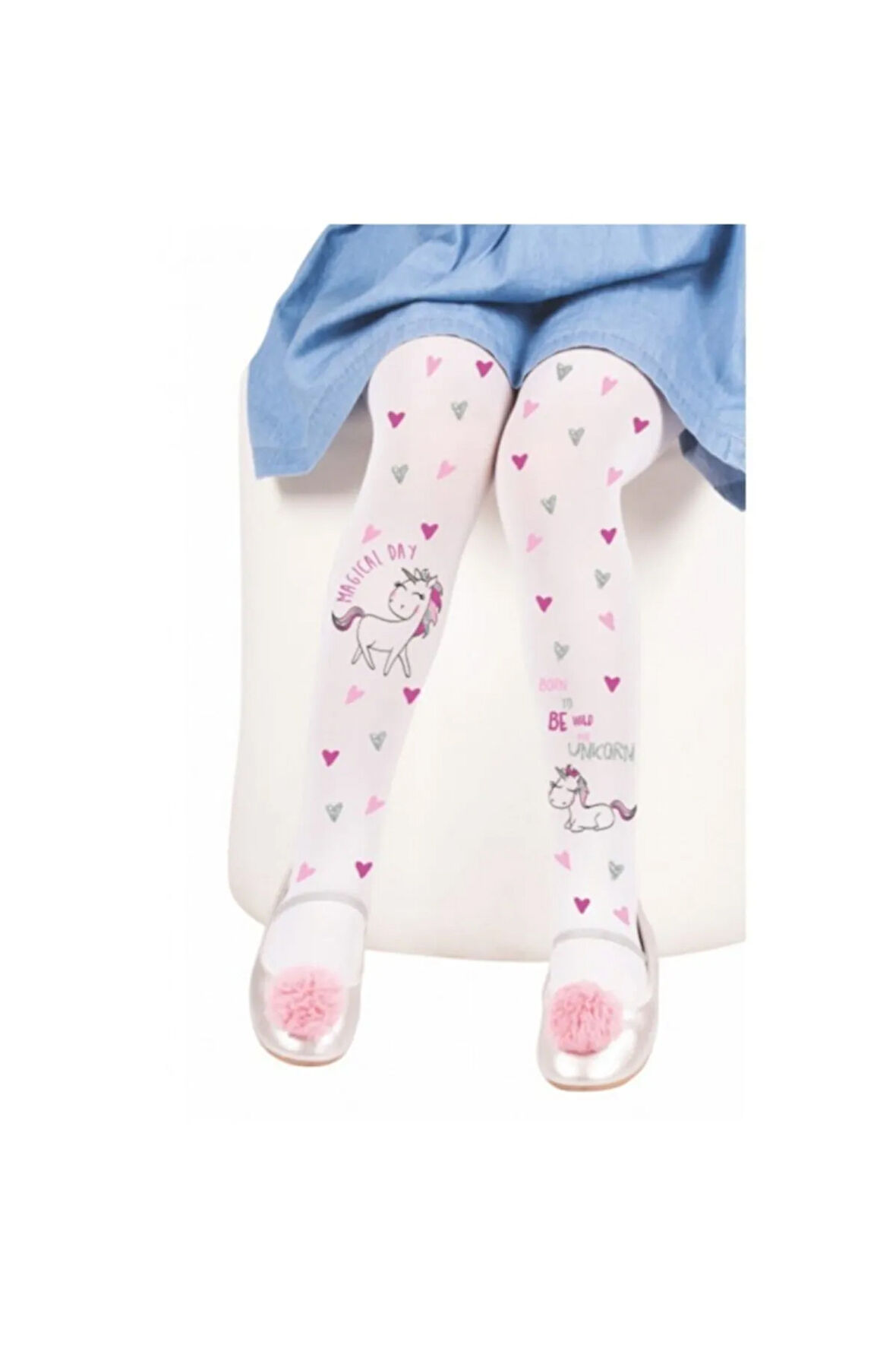 Çisem Micro Baskılı Çocuk Külotlu Çorap