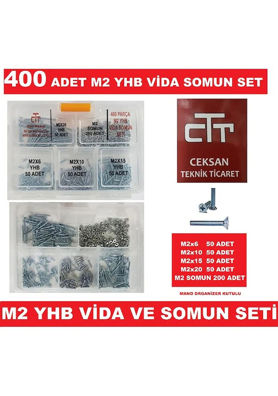 M2 Vida-Somun Seti Yhb 400 Parça