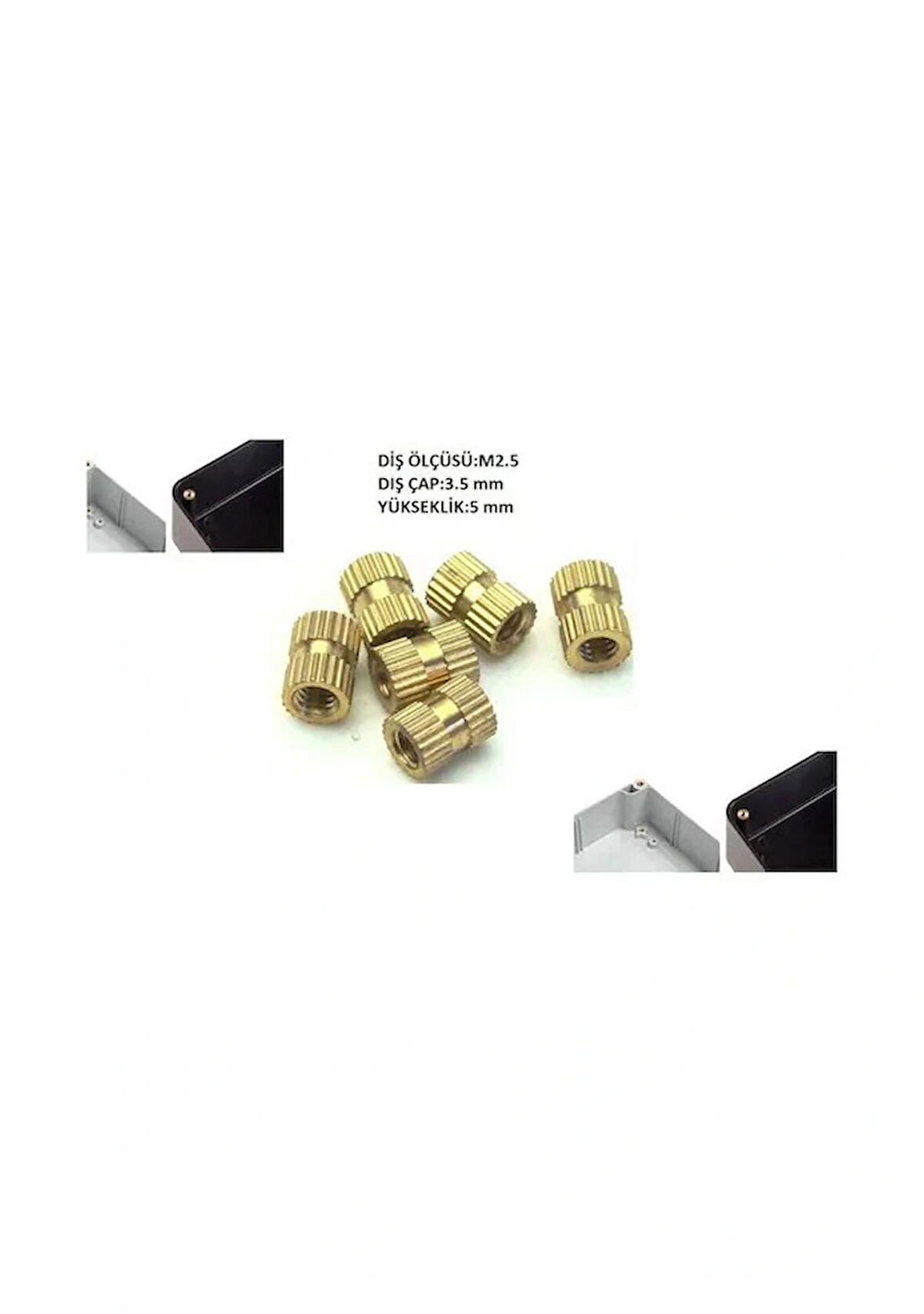 M2.5 Insert Somun - Iç Somun - Pirinç Somun 100 Adet