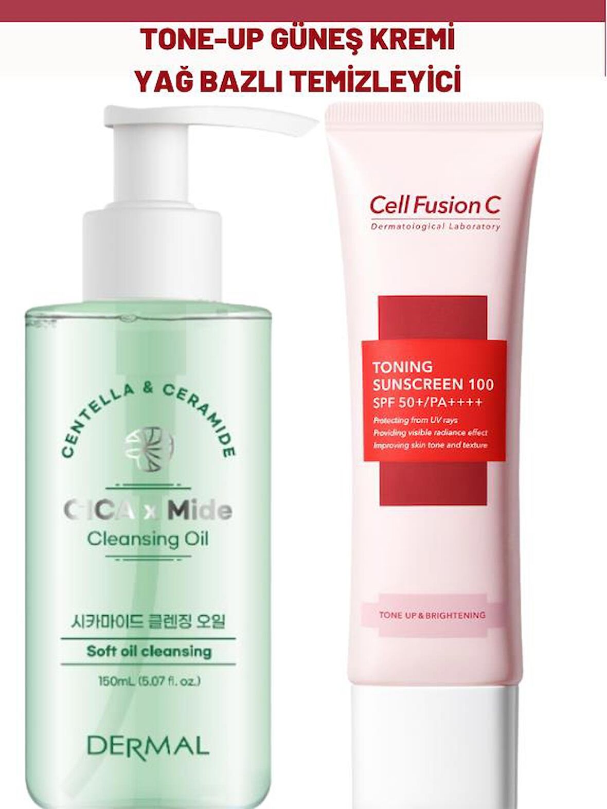 Cell Fusion C Toning  Tone Up Güneş Kremi ve Dermal Yağ Bazlı Temizleyici