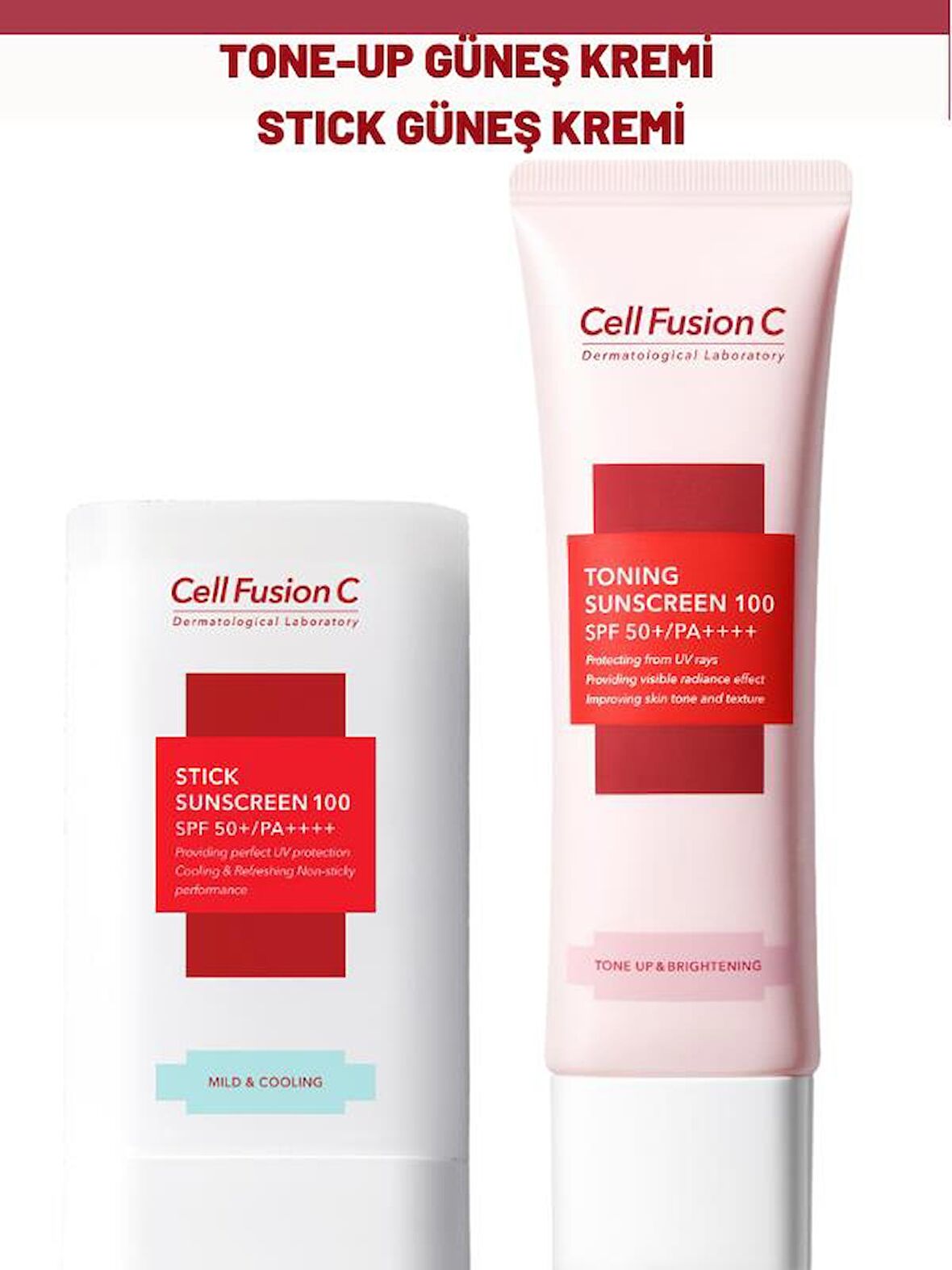 Cell Fusion C Toning Tone Up Güneş Kremi ve Aquatica Stick Güneş Kremi Set