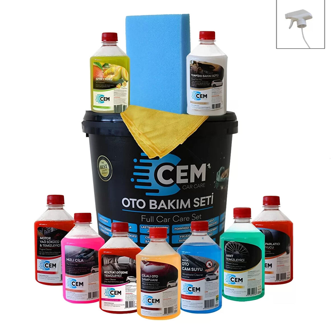 12 Parça Full Oto Bakım Seti Araç Temizlik Seti