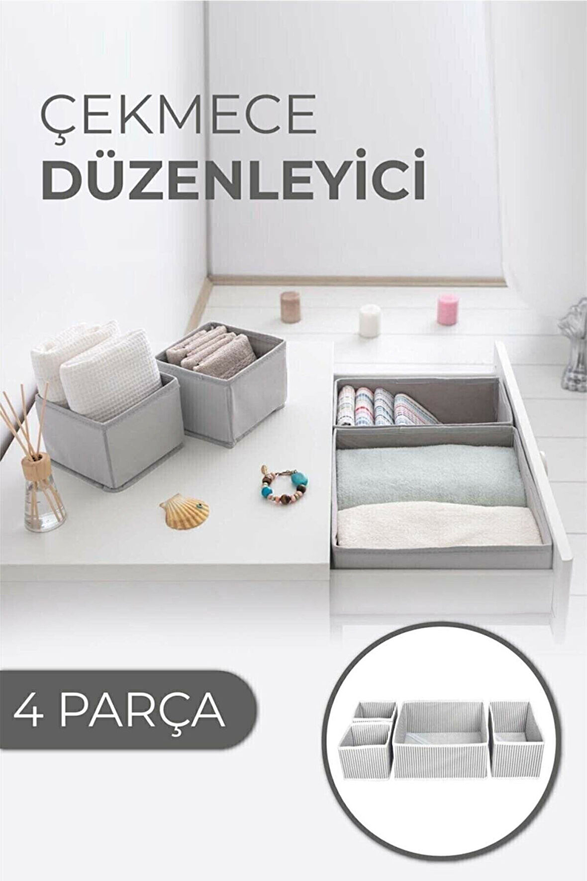 Çekmece Düzenleme Kutu Seti Organizer 4lü Set