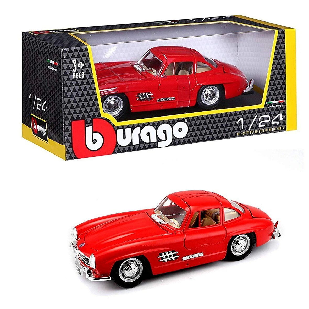22023 Burago 1:24 Mersedes Benz 300sl 1954 Model Araba