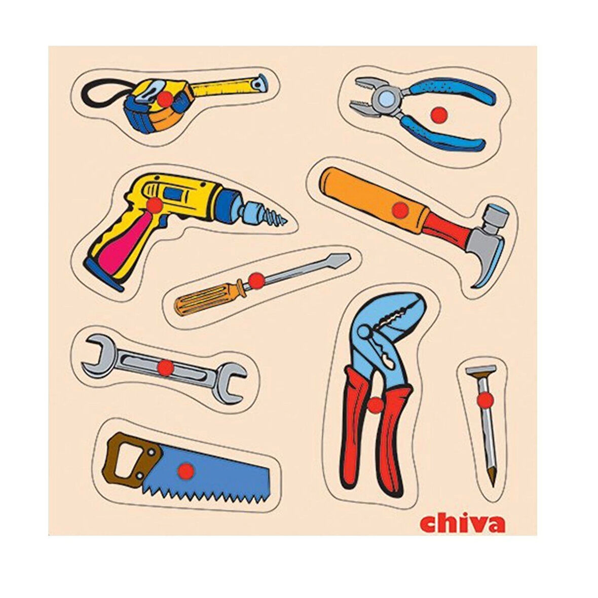 1001-cs Chiva, Tamir Aletleri Ahşap Puzzle