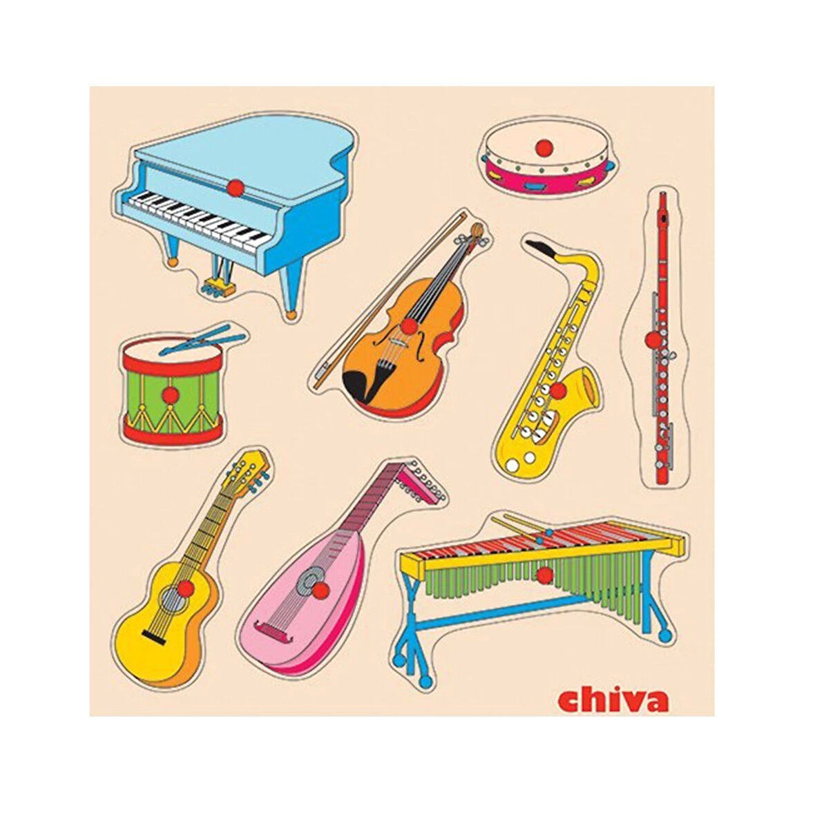 1004-cs Chiva, Müzik Aletleri Ahşap Puzzle