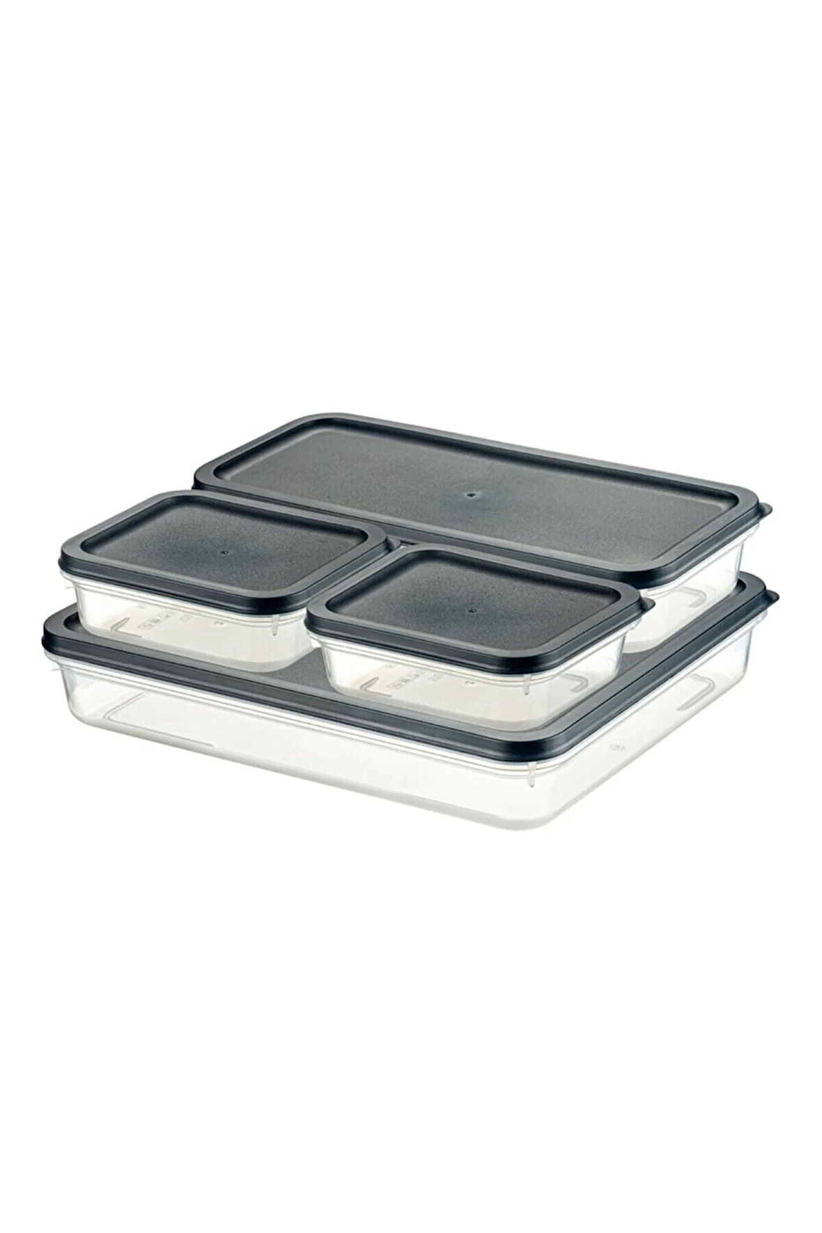 Ceronni Alfa Saklama Kabı 4Lü Set No: 1 Antrasit