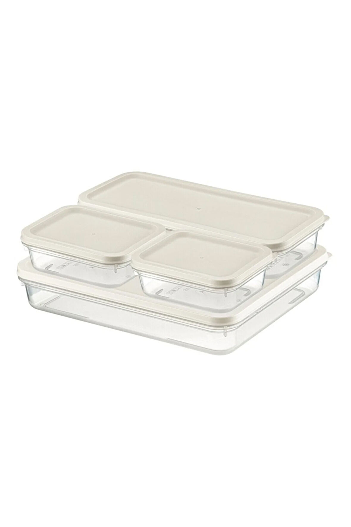 Ceronni Alfa Saklama Kabı 4Lü Set No: 1 Bej