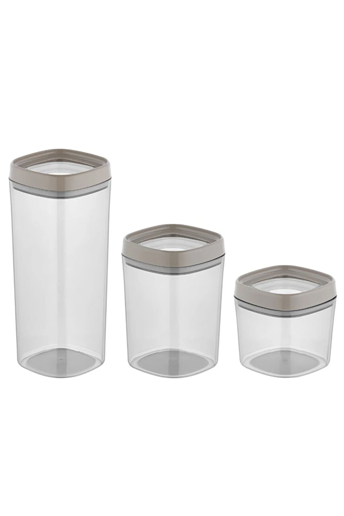 Ceronni Bonny Erzak Saklama Kabı 3lü Set 1,8Lt - 1Lt - 600Ml Bej