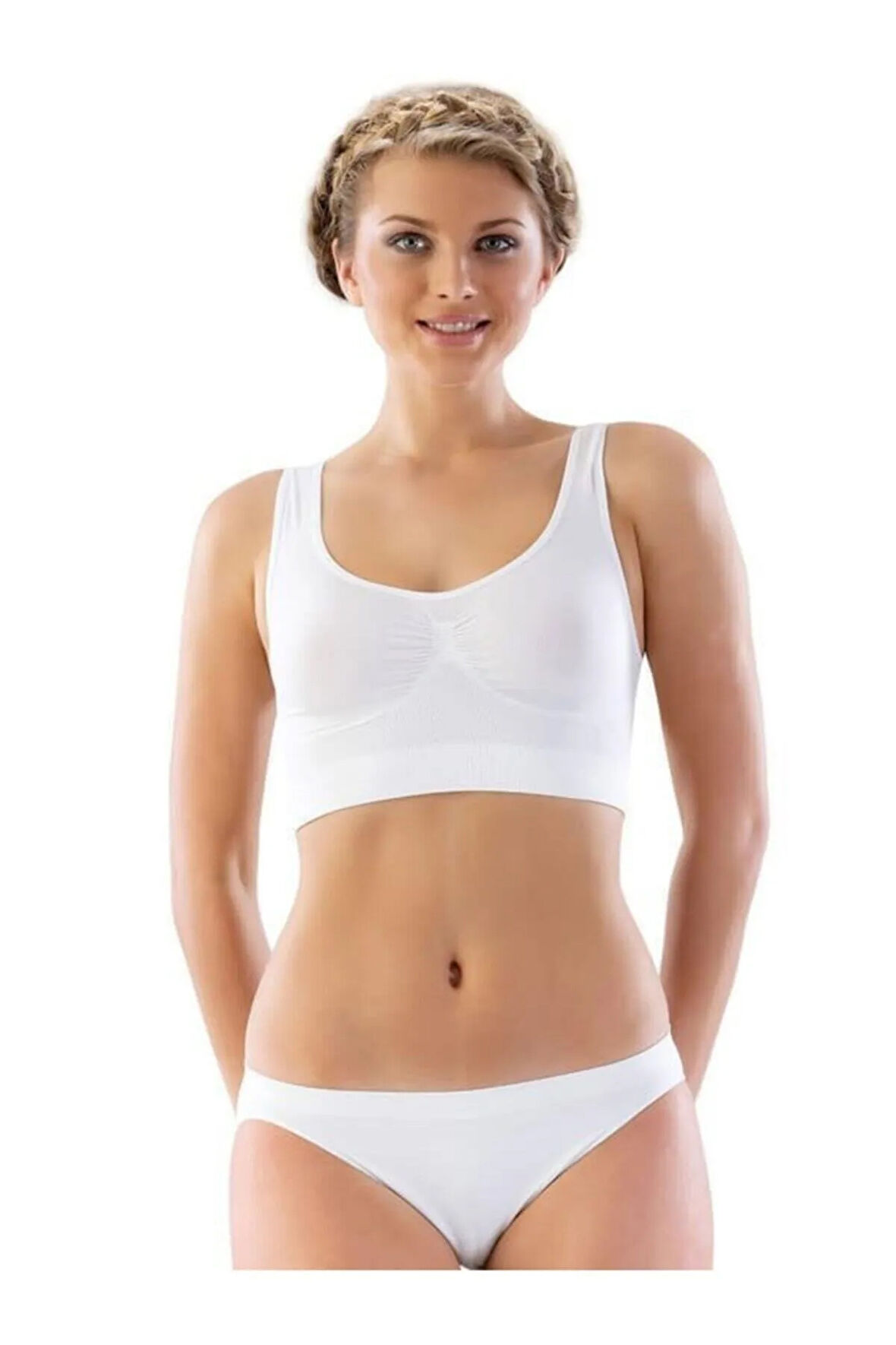 Kadın Beyaz Dikişsiz Kalın Askı Büstiyer 4005