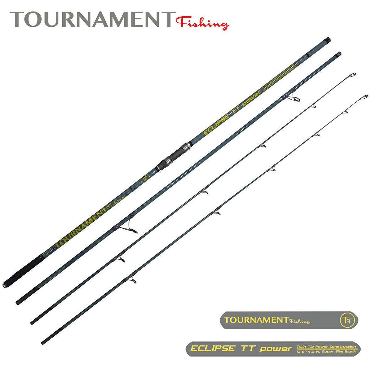 Tournament fishing ECLIPSE TT power 4.20 Mt Super Slim blank 120-260gr atarlı 4 Parça Surf Olta Kamışı