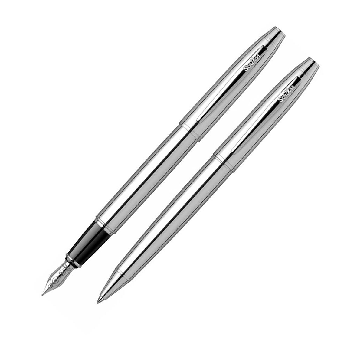 İkili Set Dolmakalem - Tükenmezkalem Noble 35 Krom