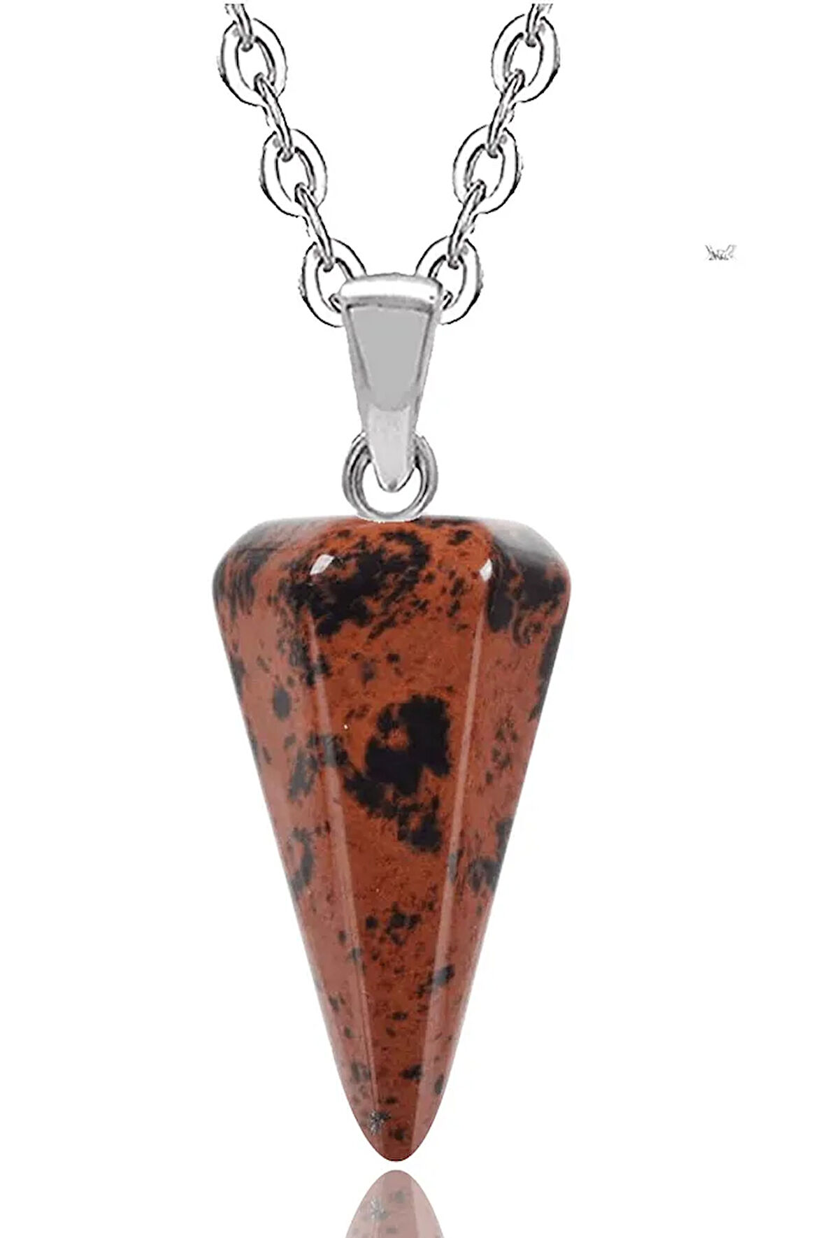 Sertifikalı Doğal Benekli Obsidyen Taşı Pandül Kolye