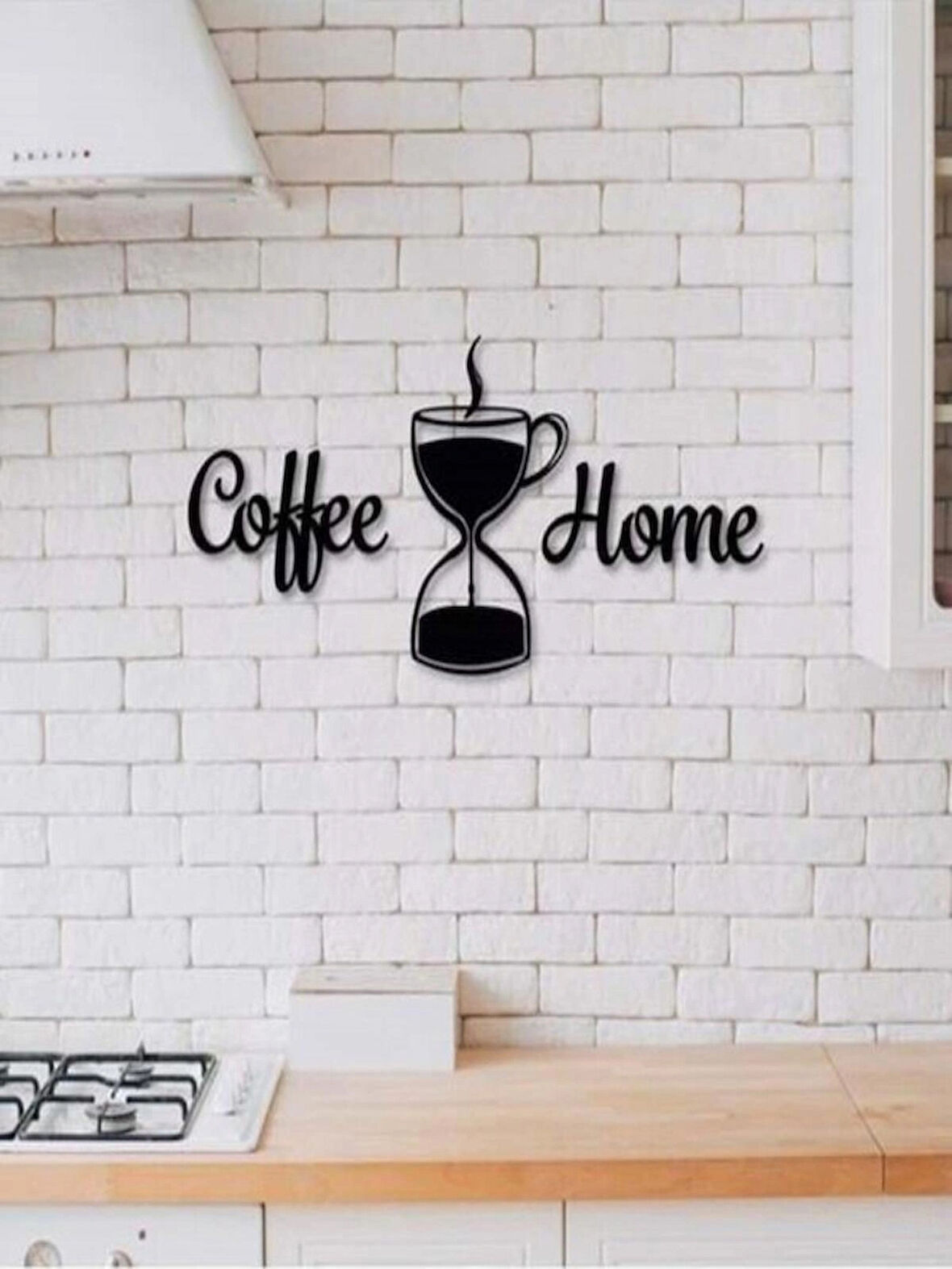 Coffee Home Temalı Lazer Kesim Ahşap Duvar Dekoru