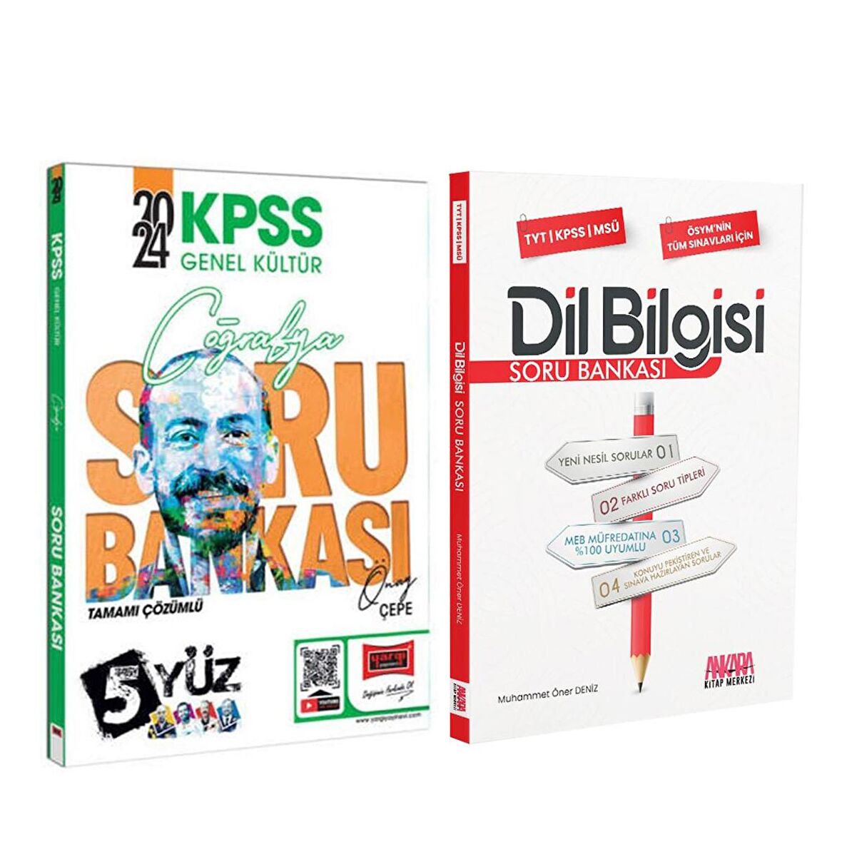 Yargı 2024 KPSS Coğrafya 5 Yüz ve AKM Dil Bilgisi Soru Bankası Seti 2 Kitap