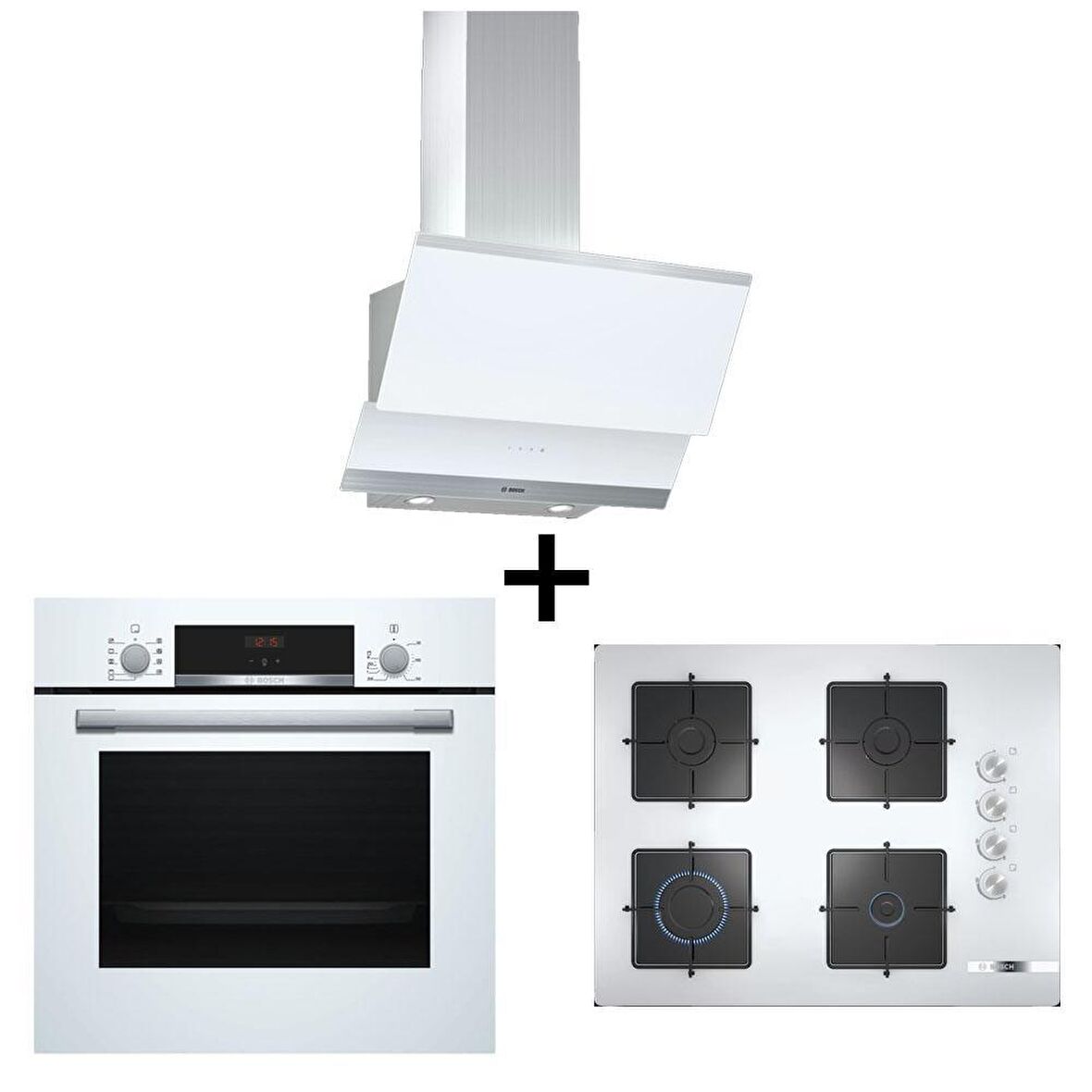 Bosch Ankastre Set HBF534EW0T, POP7C2O12O, DWK065G20T