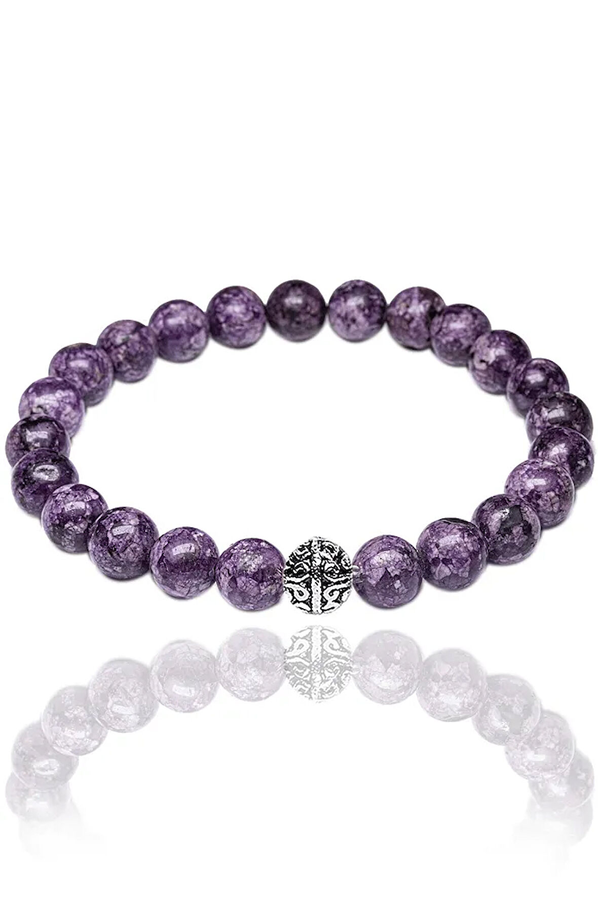 Sertifikalı Gerçek Çeroit Taşı Bileklik - Gümüş Aparatlı