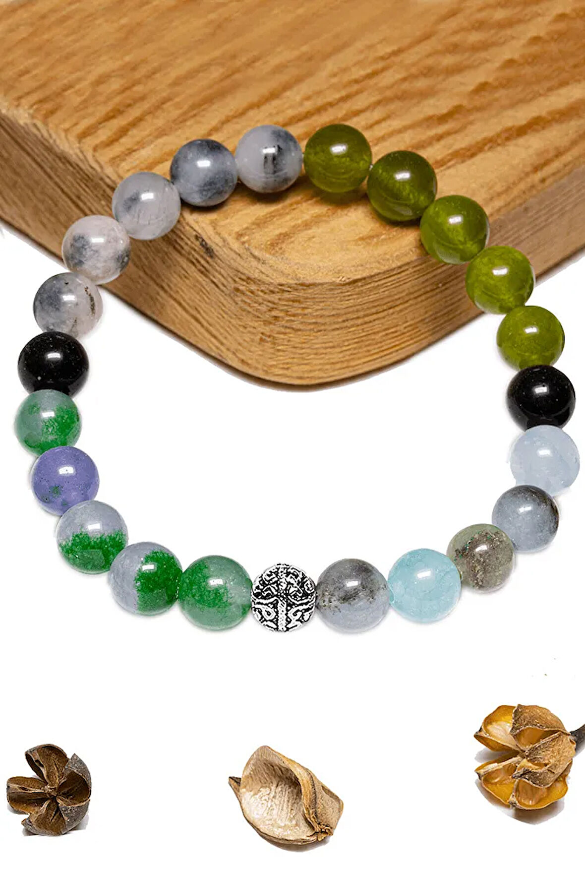 Sertifikalı Akrep Burcu Doğal Taş Bileklik - Gümüş Aparatlı