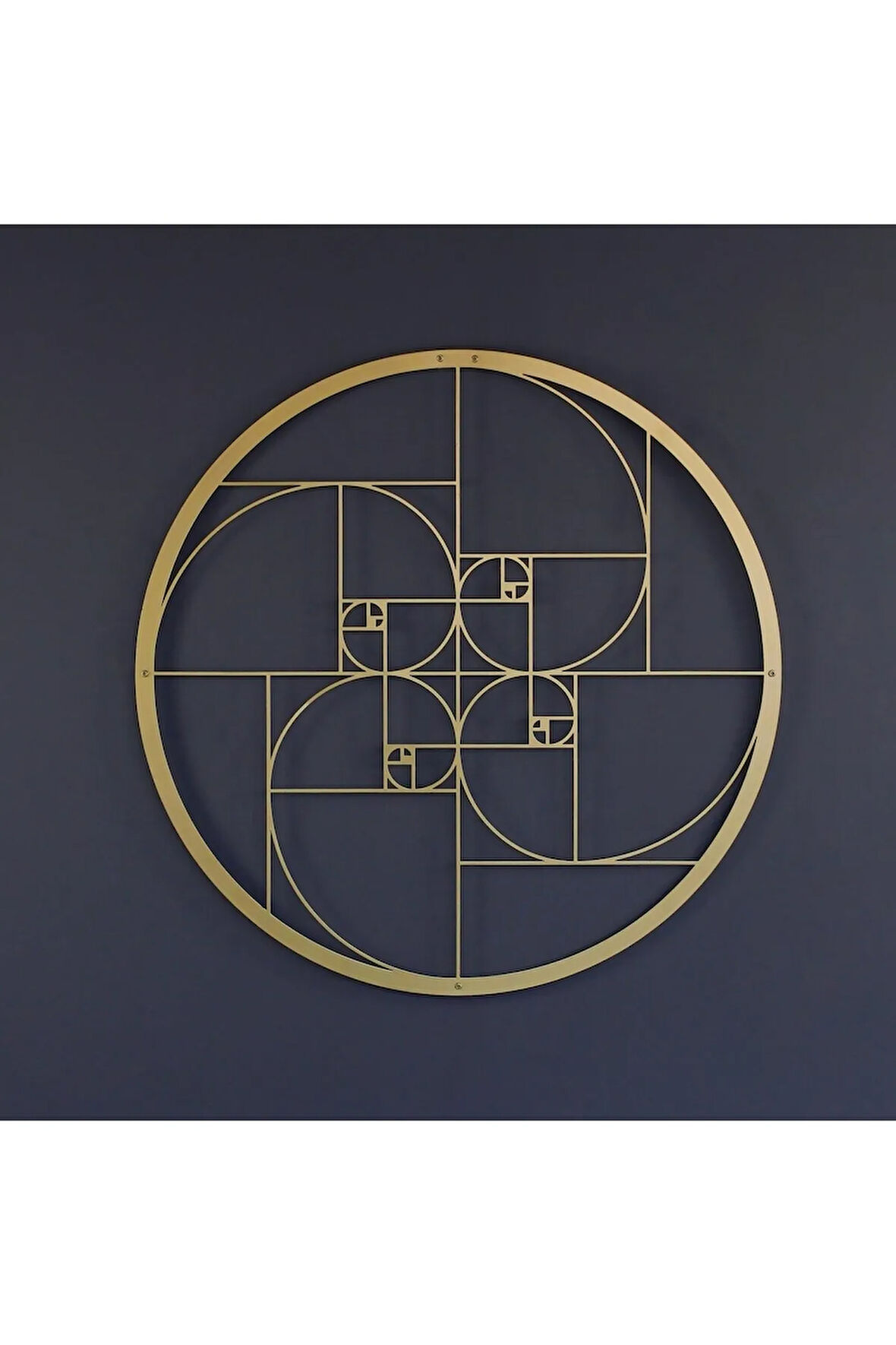 Altın Oran Fibonacci Spirali Metal Duvar Dekoru