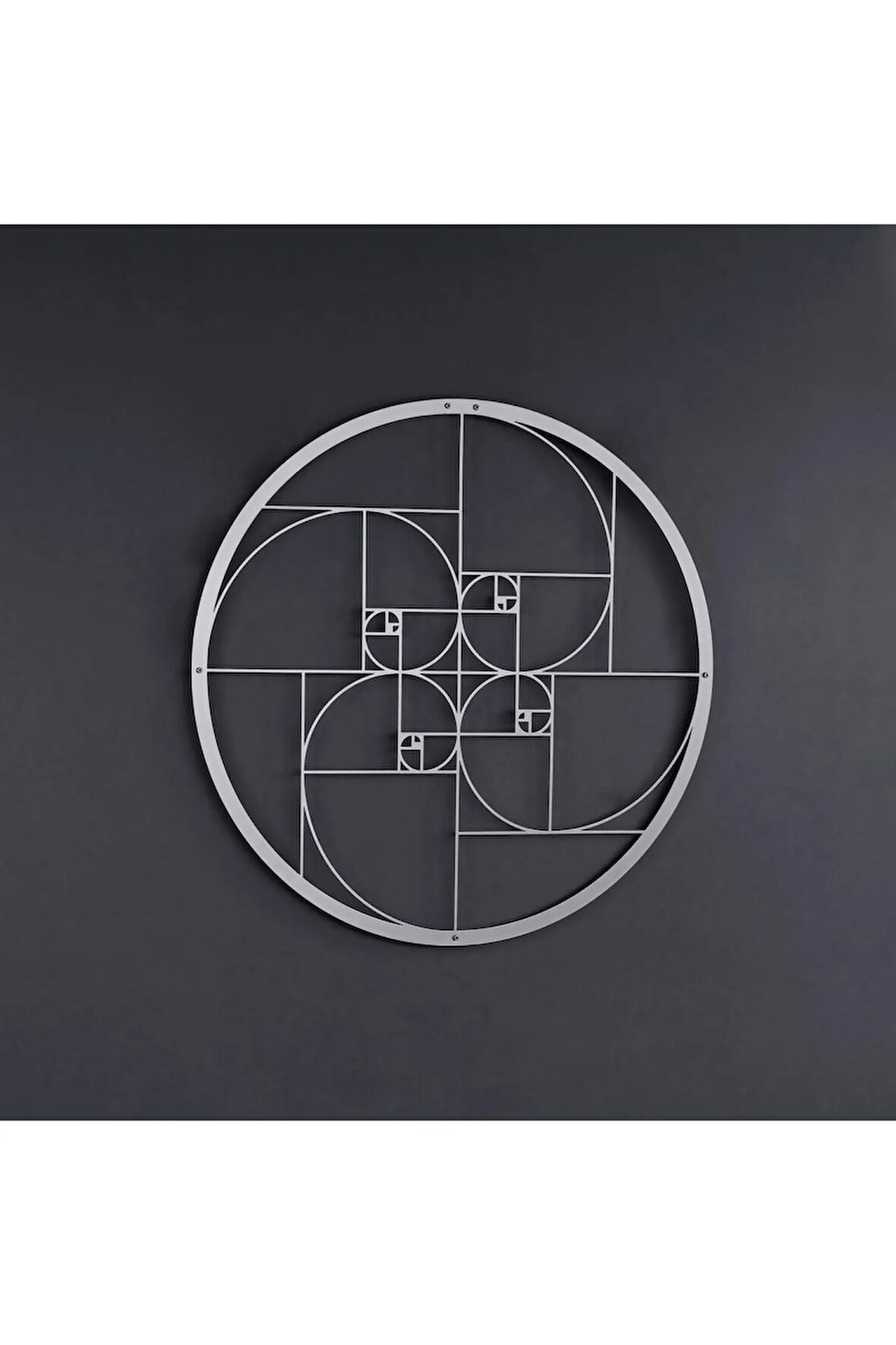 Altın Oran Fibonacci Spirali Metal Duvar Dekoru