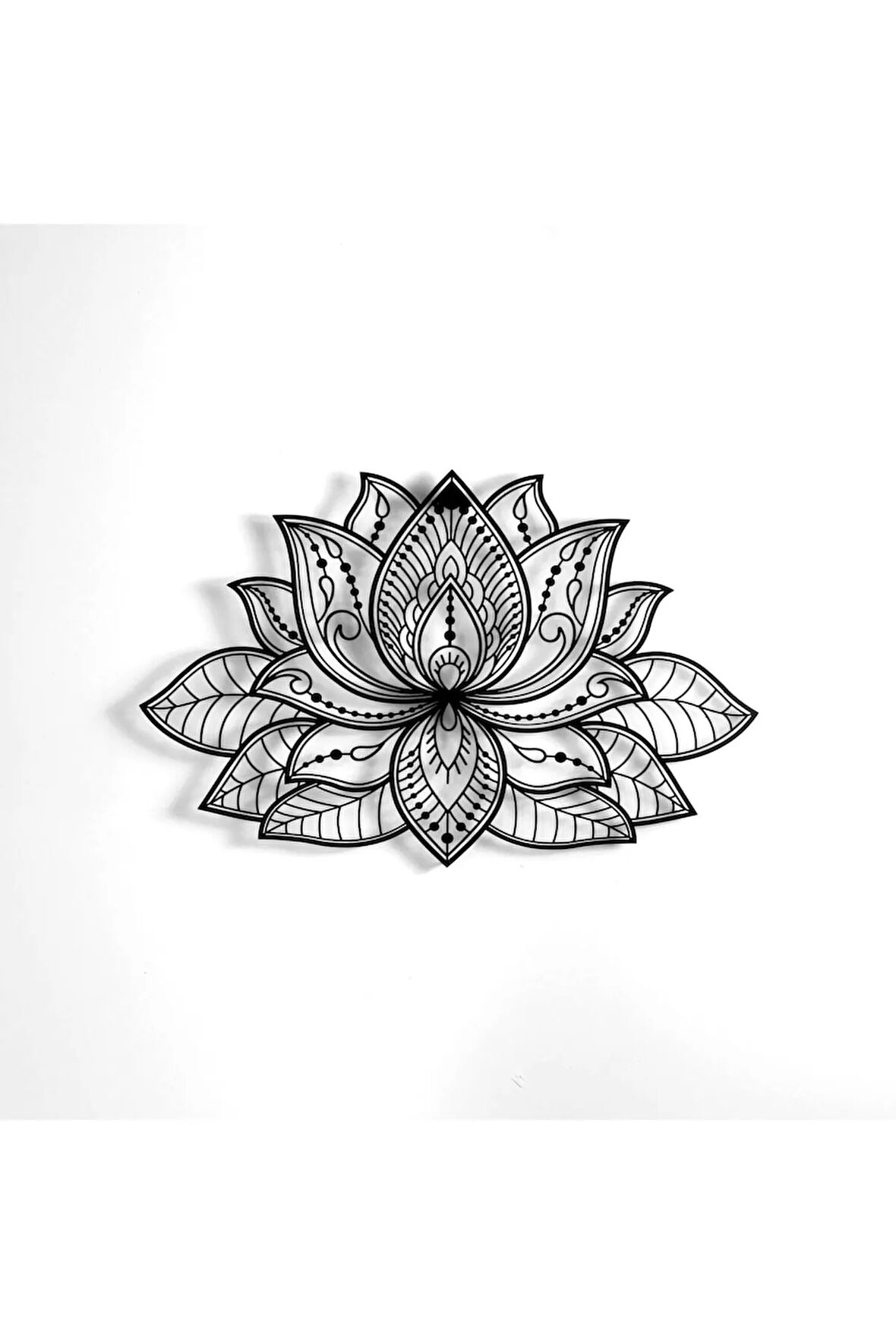 3d Mandala Lotus Çiçeği Metal Duvar Dekoru