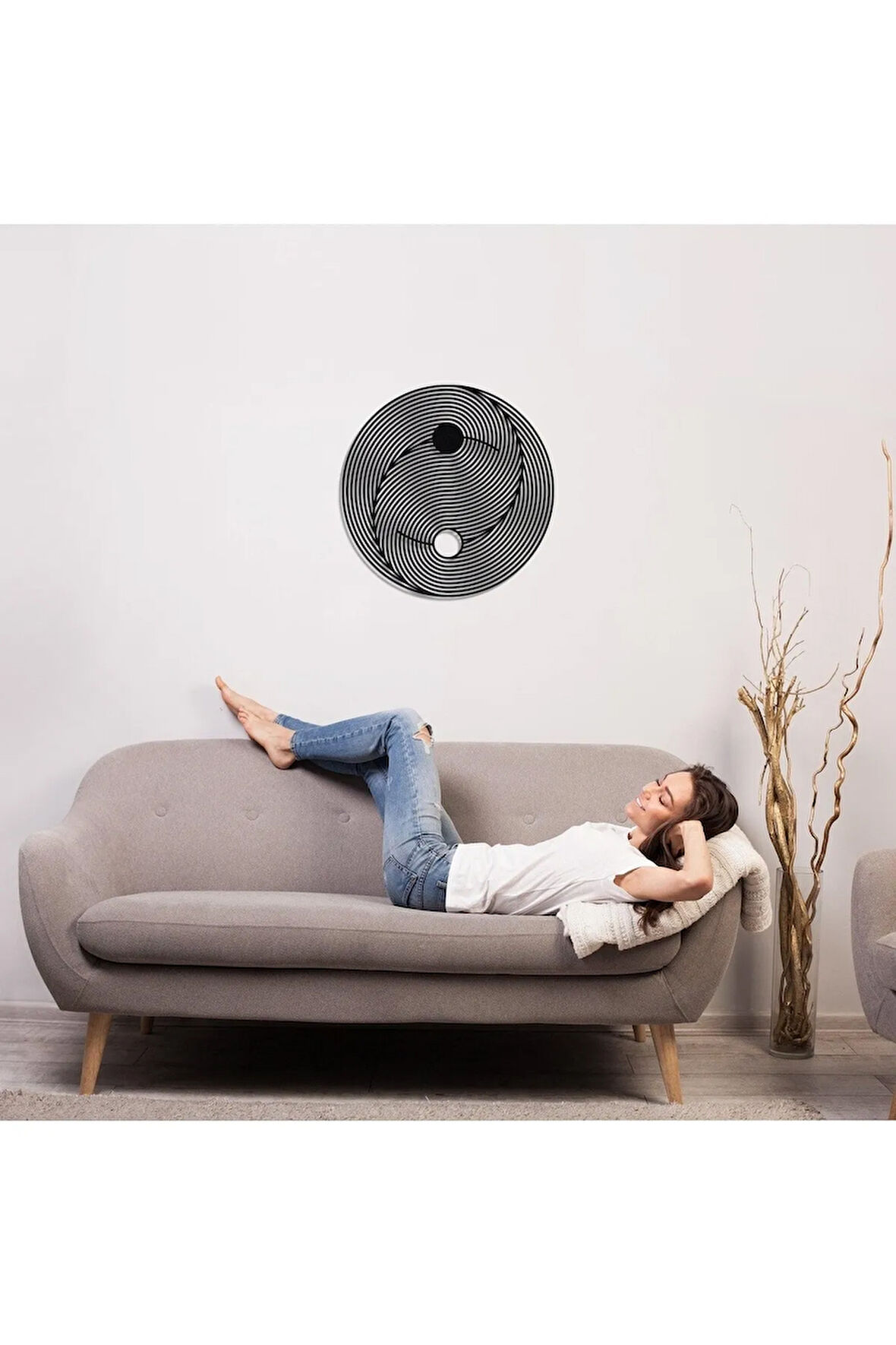 Ying Yang Zen Yoga Metal Duvar Dekoru