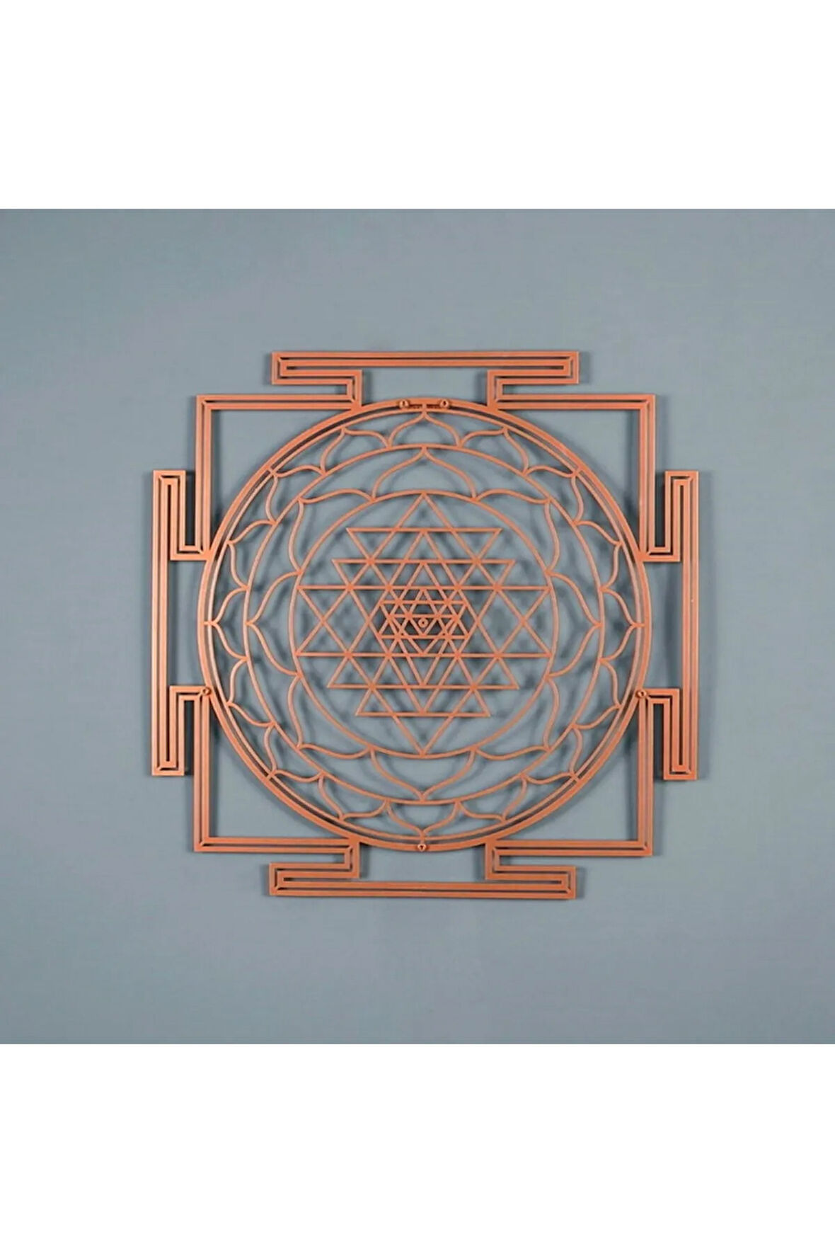 Sri Yantra Kutsal Geometri Metal Duvar Dekoru