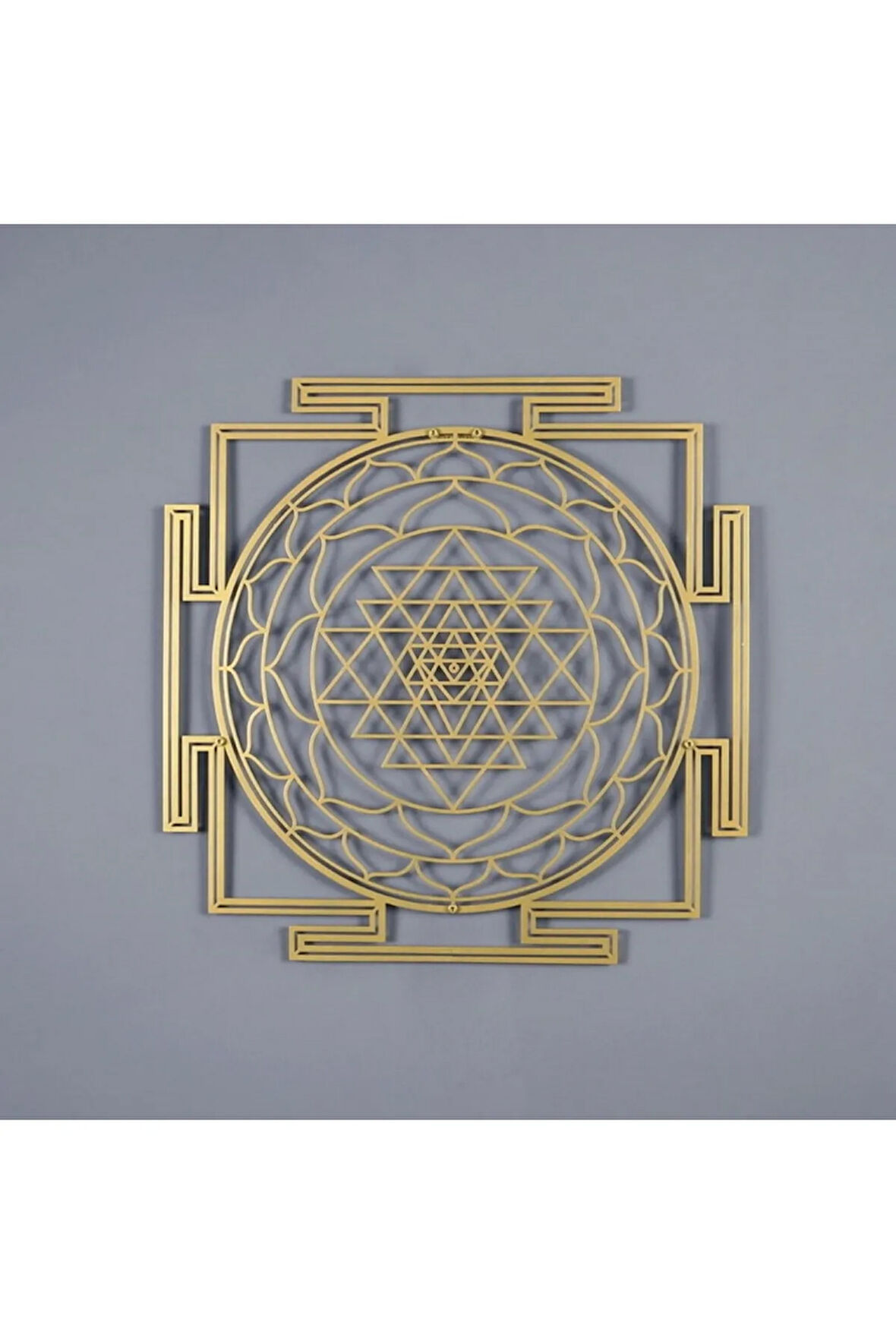 Sri Yantra Kutsal Geometri Metal Duvar Dekoru
